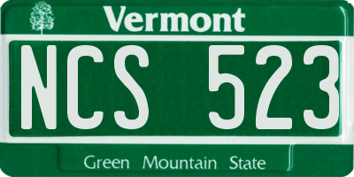 VT license plate NCS523