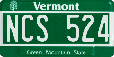 VT license plate NCS524
