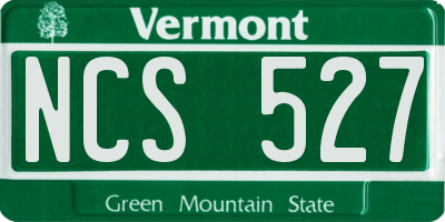 VT license plate NCS527