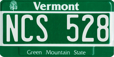 VT license plate NCS528