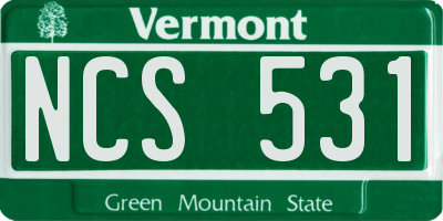 VT license plate NCS531