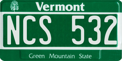 VT license plate NCS532