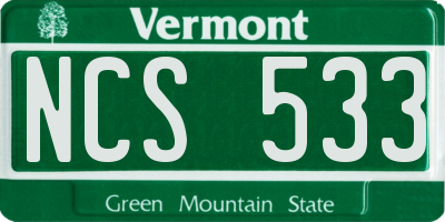 VT license plate NCS533
