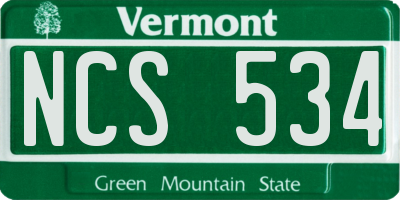 VT license plate NCS534