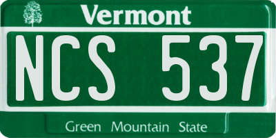 VT license plate NCS537