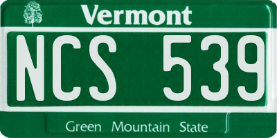 VT license plate NCS539