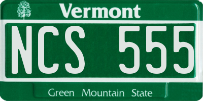 VT license plate NCS555
