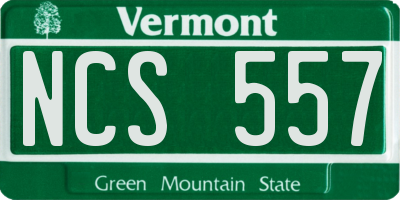 VT license plate NCS557