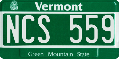 VT license plate NCS559