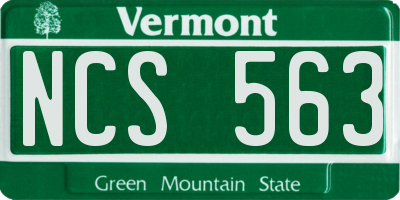 VT license plate NCS563