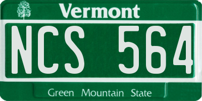 VT license plate NCS564