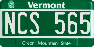 VT license plate NCS565