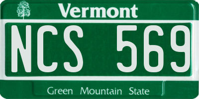 VT license plate NCS569
