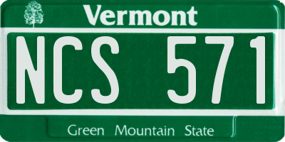 VT license plate NCS571
