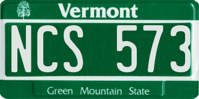 VT license plate NCS573