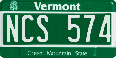 VT license plate NCS574