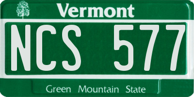 VT license plate NCS577