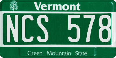 VT license plate NCS578