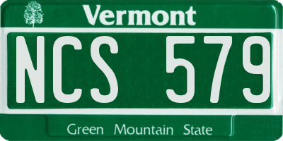 VT license plate NCS579