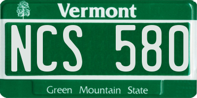 VT license plate NCS580