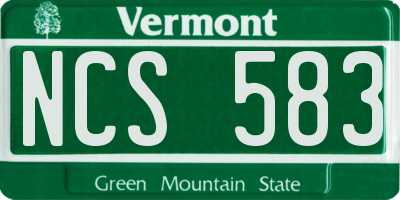 VT license plate NCS583