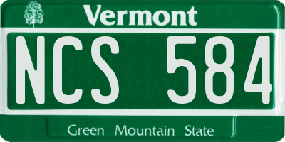 VT license plate NCS584