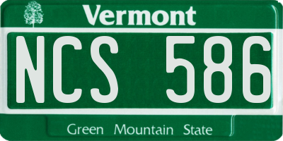 VT license plate NCS586