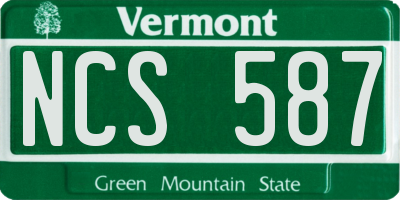 VT license plate NCS587