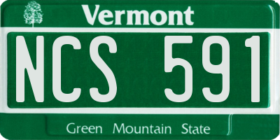 VT license plate NCS591
