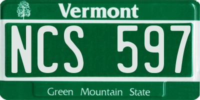 VT license plate NCS597