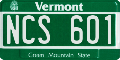 VT license plate NCS601