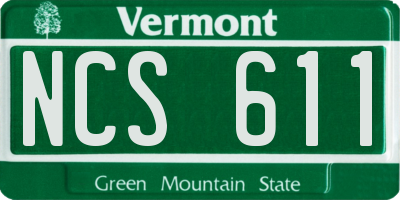 VT license plate NCS611