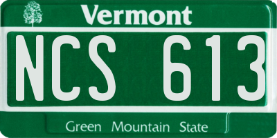 VT license plate NCS613