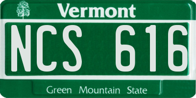 VT license plate NCS616