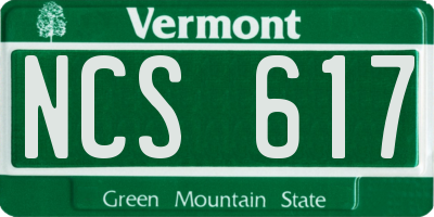 VT license plate NCS617