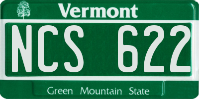 VT license plate NCS622
