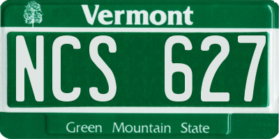 VT license plate NCS627