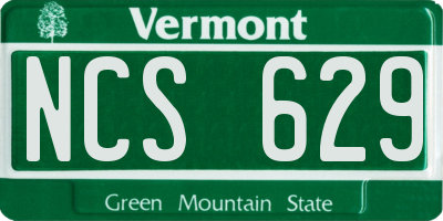 VT license plate NCS629