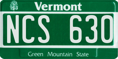 VT license plate NCS630