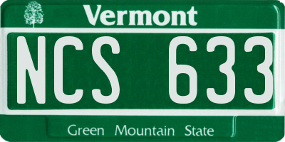 VT license plate NCS633