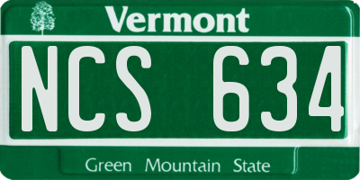 VT license plate NCS634
