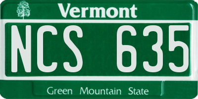 VT license plate NCS635