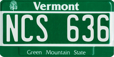 VT license plate NCS636
