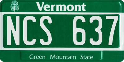 VT license plate NCS637