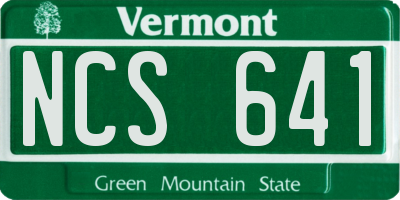 VT license plate NCS641