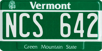 VT license plate NCS642