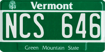VT license plate NCS646
