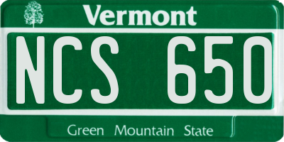 VT license plate NCS650