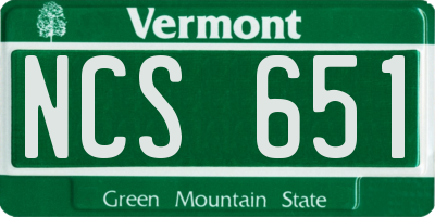 VT license plate NCS651