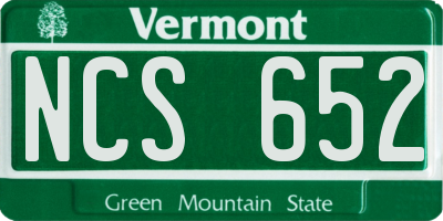 VT license plate NCS652